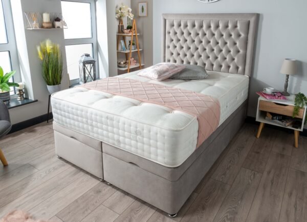 SAFFRON BUMPER CHESTERFIELD OTTOMAN BED