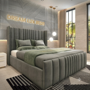 2026 Milan Wingback Bed with Optional Ottoman Storage