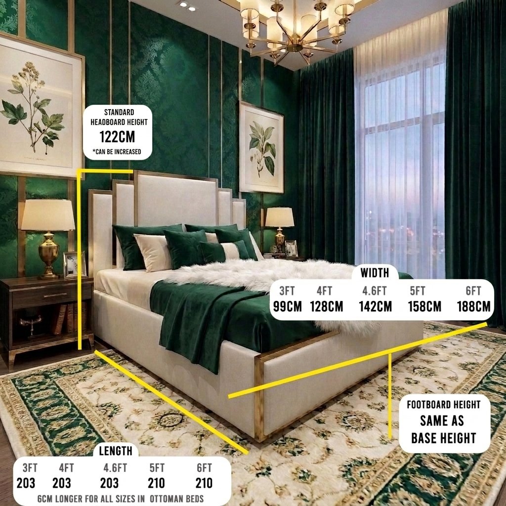 2026 Golden Crown Bed with Optional Ottoman Storage - Image 2