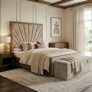 Sunrise Bed with Black Fabric Edging | DreamLuxbeds