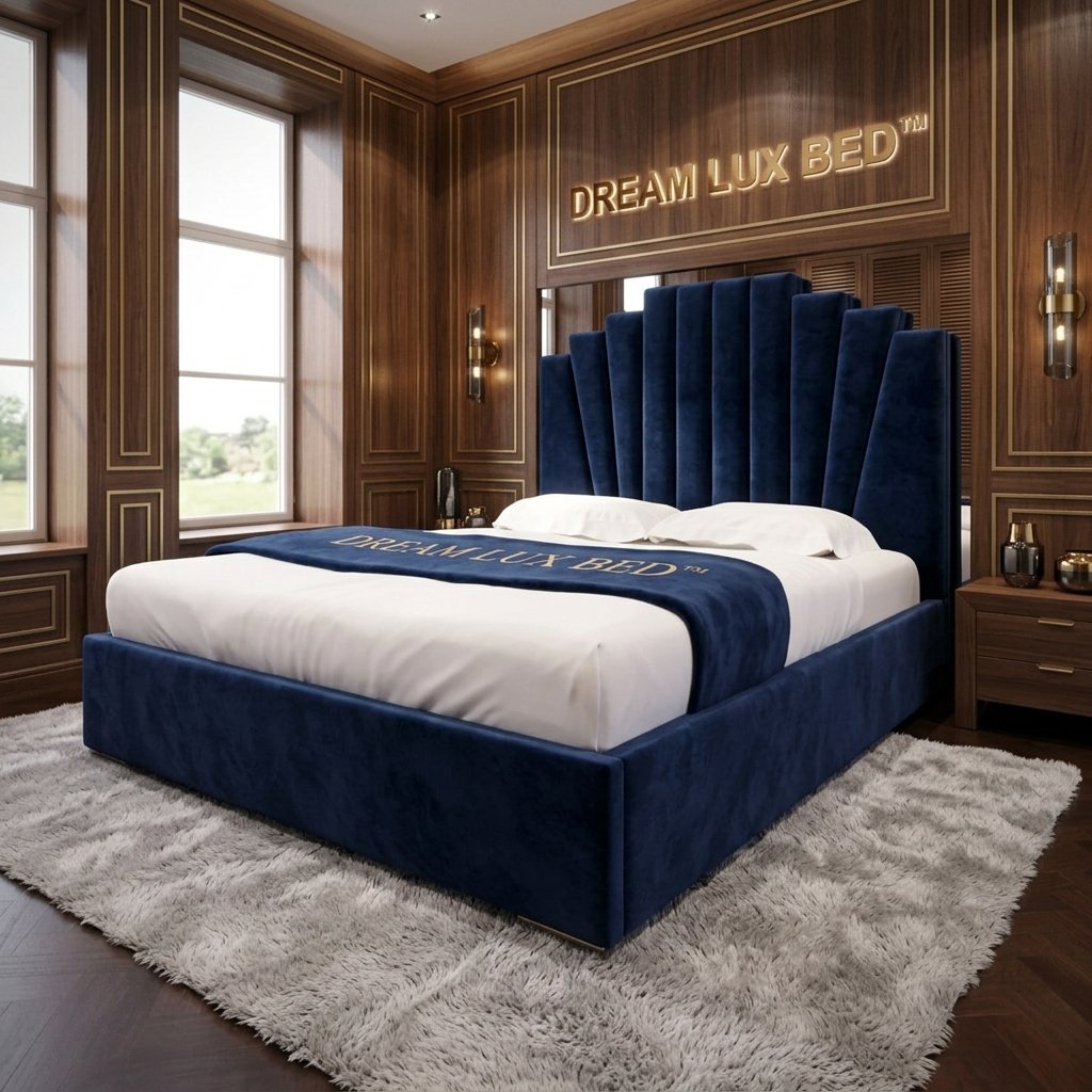 Lincoln Art Deco Bed with Optional Ottoman Storage | DreamLuxbeds
