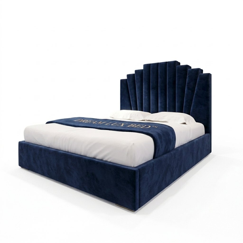 Lincoln Art Deco Bed with Optional Ottoman Storage | DreamLuxbeds - Image 3