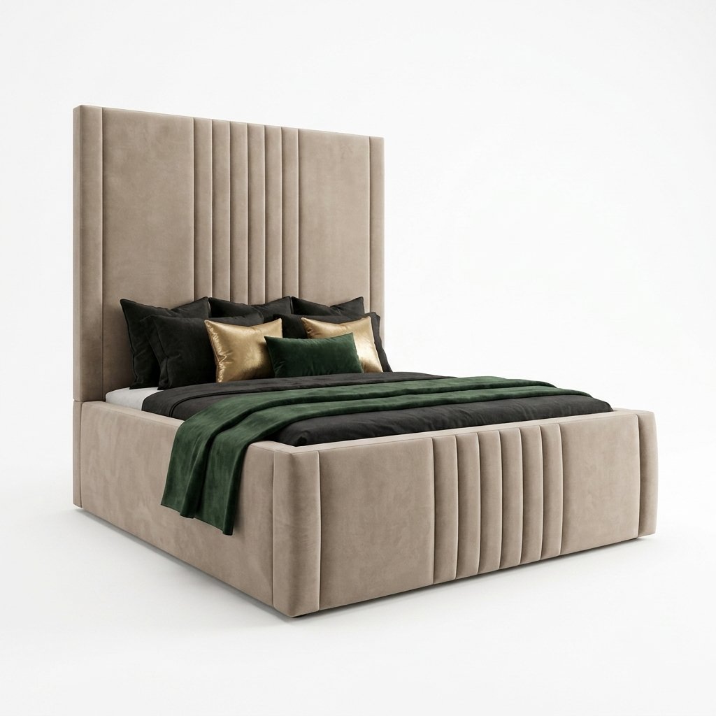 Las Vegas Luxury High Headboard Bed Frame (2-Piece Headboard) | DreamLuxbeds - Image 3