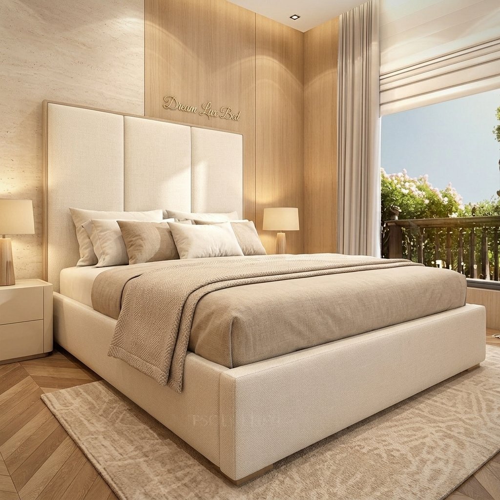 Osaka Linear Upholstered Ottoman Storage Bed | DreamLuxbeds