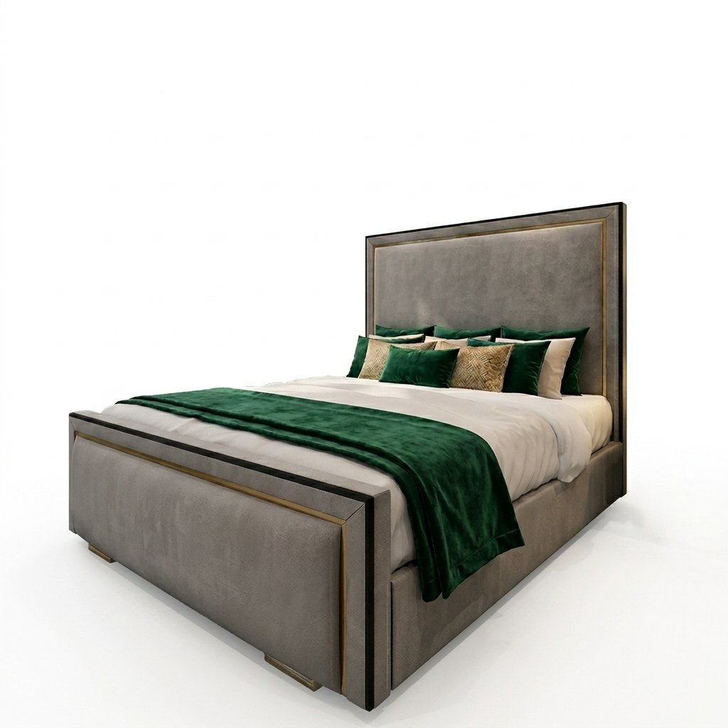 2026 Ibiza Linear Upholstered Bed with Black Lining | Dream Lux Beds - Image 3