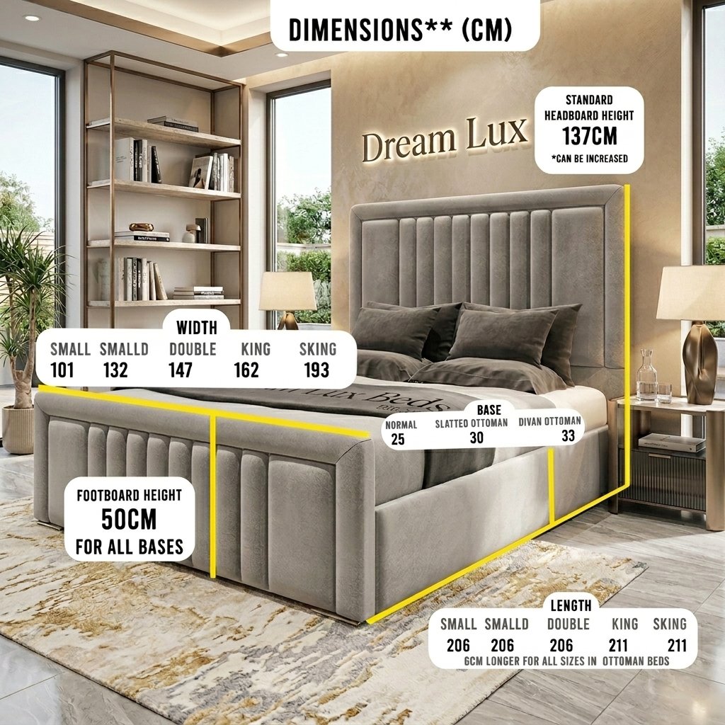 Cannes Bed with Optional Ottoman Storage | Dream Lux Beds - Image 2