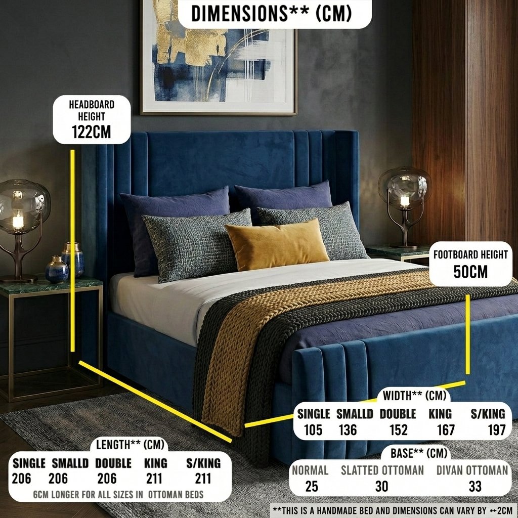 Dream Lux Beds Arizona Bed Frame with Optional Ottoman Storage - Image 3