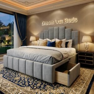 Dream Lux Beds – Art Deco Storage Bed with Optional Drawers